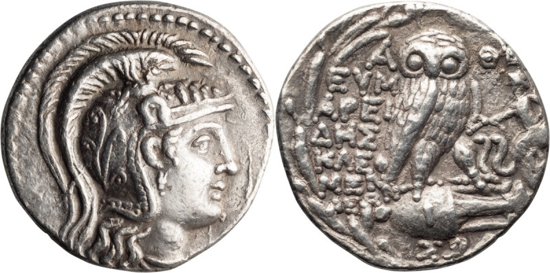 Attic, Athens. Tetradrachm; Attic, Athens; c. 113/112 BC, Tetradrachm, 16.77g. T...