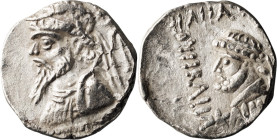 Elymais, Kamnaskires V, 54-33 BC. Tetradrachm; Elymais, Kamnaskires V, 54-33 BC; Seleukeia on the Hedyphon mint., Tetradrachm, 15.44g. Van't Haaff-9.1...