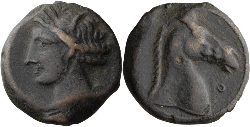 Zeugitania, Carthage. AE 18; Zeugitania, Carthage; Sardinian Mint, 300-264 BC, A...