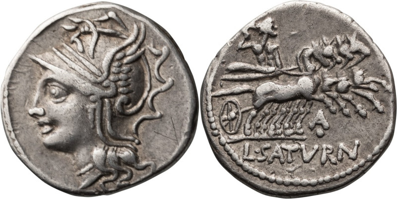 Lucius Appuleius Saturninus. Denarius; Lucius Appuleius Saturninus; 104 BC, Dena...