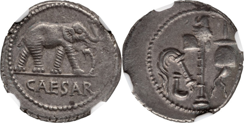 Julius Caesar. Denarius; Julius Caesar; Military Mint, 49-48 BC, Denarius, 4.12g...
