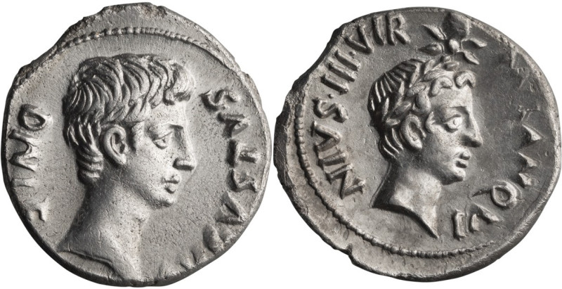 Augustus and Divus Julius Caesar. Denarius; Augustus and Divus Julius Caesar; Ro...