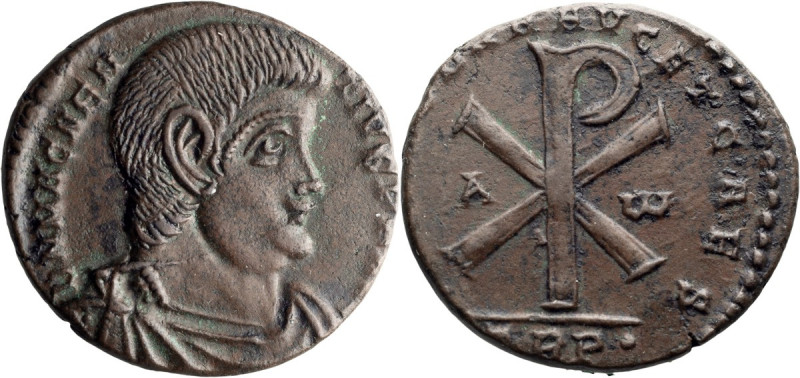 Magnentius. ; Magnentius; 350-353 AD, Trier, 353 AD, Double Centenionalis, 8.29g...