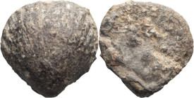Anonymous Cast Aes Signatum. ; Anonymous Cast Aes Signatum; Rome or uncertain Italian mint, c. 500-300 BC, 32.61g. Vecchi, ICC-pl. 90, 5. Obv: Scallop...