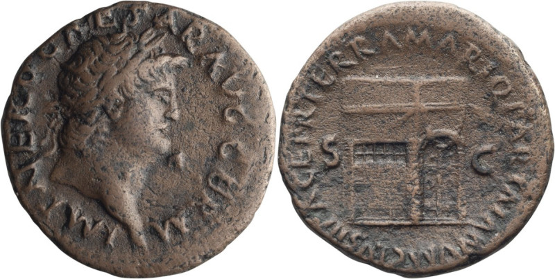 Nero As. ; Nero As; 54-68 AD, Rome, 66 AD, As, 11.74g. RIC-. Obv: IMP NERO CAESA...