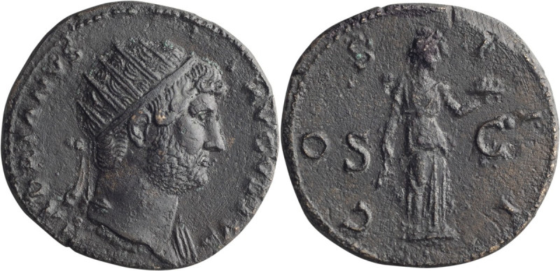 Hadrian. Dupondius; Hadrian; 117-138 AD, Rome, 125-8 AD, Dupondius, 11.86g. BM-1...