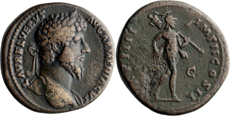 Lucius Verus. Sestertius; Lucius Verus; 161-169 AD, Rome, 164 AD, Sestertius, 28...