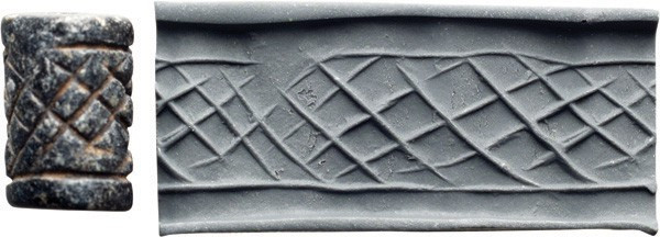 Sumerian Cylinder Seal; Sumerian Cylinder Seal, Late Jemdat Nasr, ca. 3000-2900 ...