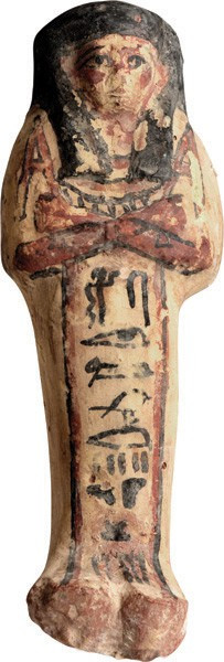 Egyptian Polychrome Terracotta Ushabti; Egyptian Polychrome Terracotta Ushabti, ...
