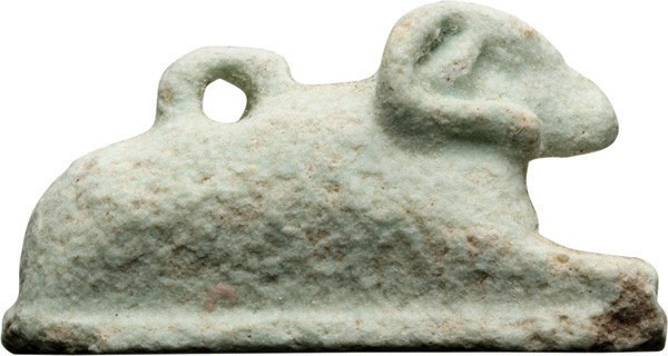 Egyptian Ram Amulet; Egyptian Ram Amulet, Late Period, ca. 715-330 BC. Symbol of...
