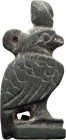 Egyptian Faience Hawk Amulet; Egyptian Faience Hawk Amulet, Late Period, ca. 664-332 BC. The god Horus in bird form, perched on integral base, facing ...