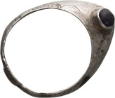 Parthian Silver Archer's Ring with Jet Inlay; Parthian Silver Archer's Ring with Jet Inlay, ca. 3rd-4th Century AD. With worn incised detail. L. 1 1/8...