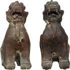 Burmese Pair of Bronze Singha; Burmese Pair of Bronze Singha, ca. 18th to 19th Century. Buddhist lions, â€œFoo Dogsâ€ or Singha (in Sanskrit) figure ...