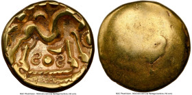 EASTERN GAUL. Ambiani. Ca. 59-50 BC. AV stater (16mm, 5.82 gm). NGC Choice VF 4/5 - 4/5. Sills Class 3b, Gallic War issue, ca. 56-55 BC. Blank convex ...