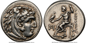 MACEDONIAN KINGDOM. Alexander III the Great (336-323 BC). AR drachm (17mm, 1h). NGC Choice VF. Lifetime issue, Miletus, ca. 325-323 BC. Head of Heracl...