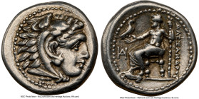 MACEDONIAN KINGDOM. Alexander III the Great (336-323 BC). AR drachm (16mm, 12h). NGC Choice VF. Lifetime issue, Miletus, ca. 325-323 BC. Head of Herac...