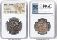 THRACE. Maroneia. Ca. 2nd-1st Centuries BC. AR tetradrachm (31mm, 16.09 gm, 12h). NGC Choice XF. 5/5 - 4/5 Ca. after 146 BC. Head of Dionysus right, w...