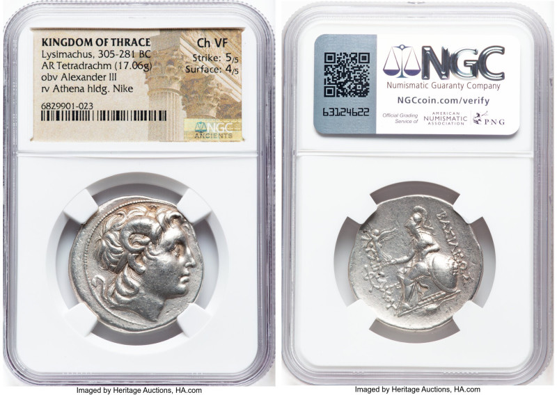THRACIAN KINGDOM. Lysimachus (305-281 BC). AR tetradrachm (30mm, 17.06 gm, 11h)....