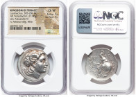 THRACIAN KINGDOM. Lysimachus (305-281 BC). AR tetradrachm (30mm, 17.06 gm, 11h). NGC Choice VF 5/5 - 4/5. Lifetime issue, Cius, ca. 288/7-282/1. Head ...