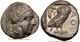 ATTICA. Athens. Ca. 440-404 BC. AR tetradrachm (23mm, 17.15 gm, 4h). NGC Choice XF 5/5 - 5/5. Mid-mass coinage issue. Head of Athena right, wearing ea...