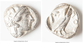 ATTICA. Athens. Ca. 440-404 BC. AR tetradrachm (23mm, 16.78 gm, 8h). Choice VF, test cut. Mid-mass coinage issue. Head of Athena right, wearing earrin...