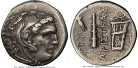 IONIA. Erythrae. Ca. mid-4th-early 3rd centuries BC. AR drachm (15mm, 1h). NGC VF. Aristeas, magistrate. Head of Heracles right, wearing lion skin hea...