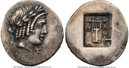 LYCIAN LEAGUE. Masicytes. Ca. 48-20 BC. AR hemidrachm (17mm, 1h). NGC Choice VF, brushed. Period IV, Series 6. Laureate head of Apollo right; Λ-Y belo...