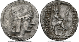 ARMENIAN KINGDOM. Tigranes II the Great (95-56 BC). AR tetradrachm (27mm, 15.59 gm, 12h). NGC AU 4/5 - 2/5, die shift. Tigranocerta, ca. 80-68 BC. Dia...