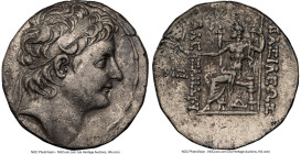 SELEUCID KINGDOM. Alexander II Zabinas (128-122 BC). AR tetradrachm (28mm, 15.52 gm, 1h). NGC XF 5/5 - 2/5. Antioch on the Orontes. Diademed head of A...