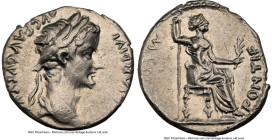 Tiberius (AD 14-37). AR denarius (17mm, 3.83 gm, 10h). NGC XF 3/5 - 3/5. Lugdunum, ca. AD 15-18. TI CAESAR DIVI-AVG F AVGVSTVS, laureate head of Tiber...