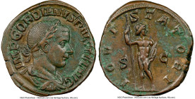 Gordian III (AD 238-244). AE sestertius (30mm, 1h). NGC XF. Rome, AD 241-early AD 243. IMP GORDIANVS PIVS FEL AVG, laureate, draped, and cuirassed bus...