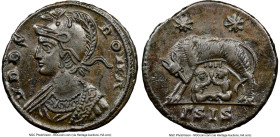 Constantinople Commemorative (ca. AD 330-340). AE3 or BI nummus (18mm, 7h). NGC AU. Siscia, 3rd officina, AD 330-333, struck under Constantine I to co...