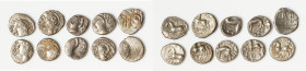 ANCIENT LOTS. Celtic. Gaul. Ca. mid 1st century BC. Lot of ten (10) AR quinarii. Fine-VF. Includes: Ten AR quinarii, various tribes and types. SOLD AS...
