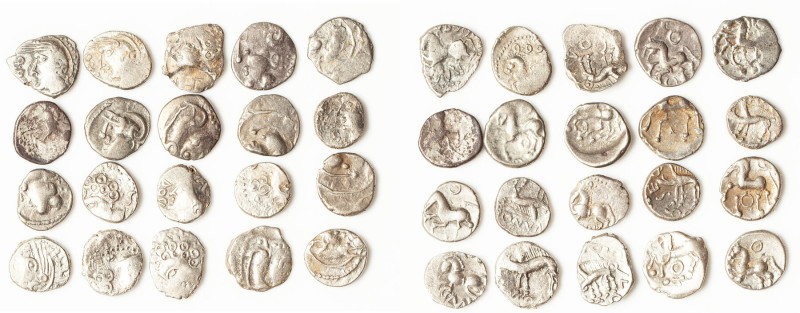 ANCIENT LOTS. Celtic. Gaul. Ca. mid 1st century BC. Lot of twenty (20) AR quinar...