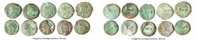ANCIENT LOTS. Greek. Spain. Lot of ten (10) AE units. AG-VG. Includes: Ten AE units, bearded male head left / horse left. SOLD AS IS, NO RETURNS. HID0...