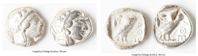 ANCIENT LOTS. Greek. Attica. Athens. Lot of two (2) AR tetradrachms. Fine-Choice Fine, test cut. Includes: Two Athenian AR tetradrachms. SOLD AS IS, N...