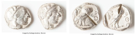 ANCIENT LOTS. Greek. Attica. Athens. Lot of two (2) AR tetradrachms. Fine-Choice Fine, test cuts. Includes: Two Athenian AR tetradrachms. SOLD AS IS, ...