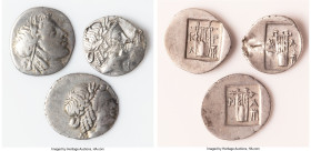 ANCIENT LOTS. Greek. Lycian League. Ca. 48-20 BC. Lot of three (3) AR hemidrachms. VG-Fine, scratches. Includes: Three Lycian League AR hemidrachms, v...