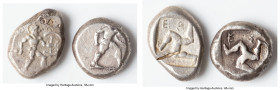 ANCIENT LOTS. Greek. Pamphylia. Aspendus. Ca. mid-5th century BC. Lot of two (2) AR staters. Fine, countermark, test cut. Includes: Two Pamphylian AR ...