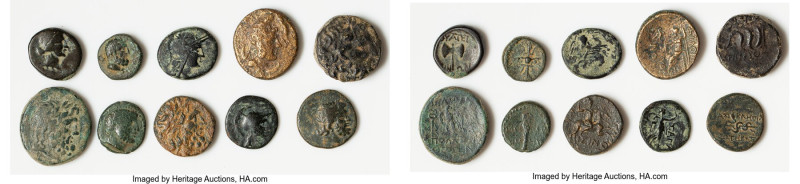 ANCIENT LOTS. Greek. Lot of ten (10) AE issues. Good-Fine. Includes: Ten AE issu...