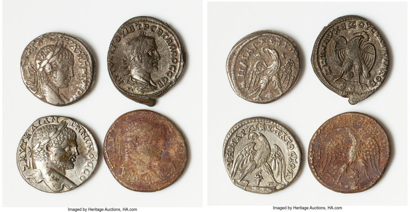 ANCIENT LOTS. Roman Provincial. Lot of four (4) BI tetradrachms. VG-Choice Fine....