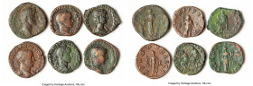 ANCIENT LOTS. Roman Imperial. Lot of six (6) AE sestertii. Good-Fine. Includes: Six Roman Imperial AE sestertii, various rulers and types. SOLD AS IS,...