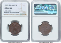 Russian Duchy. Alexander II 5 Pennia 1866 MS64 Brown NGC, KM4.1. HID09801242017 © 2024 Heritage Auctions | All Rights Reserved