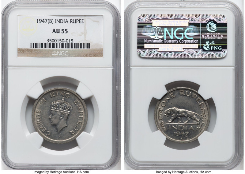 British India. George VI 3-Piece Lot of Certified Assorted Issues NGC, 1) Rupee ...