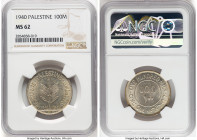 British Mandate 100 Mils 1940 MS62 NGC, KM7. From the Arabisc Collection HID09801242017 © 2024 Heritage Auctions | All Rights Reserved
