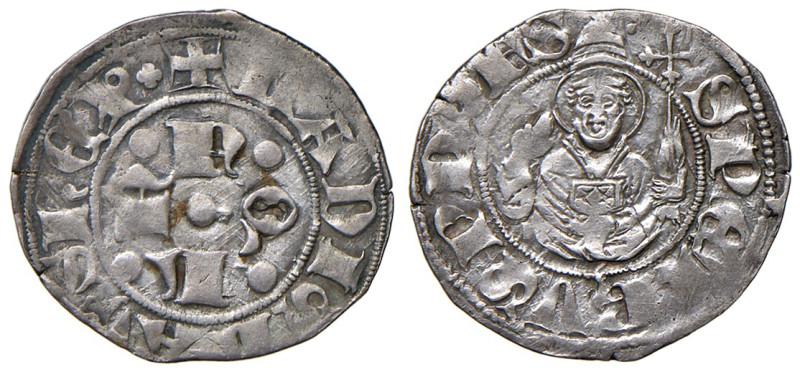 (L’) Aquila. Ladislao di Durazzo (1388-1414). Bolognino AG gr. 0,95. MEC 14, 734...