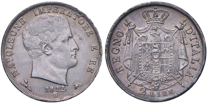 Bologna. Napoleone I re d’Italia (1805-1814). Da 2 lire 1812 (B su M) AG. Pagani...