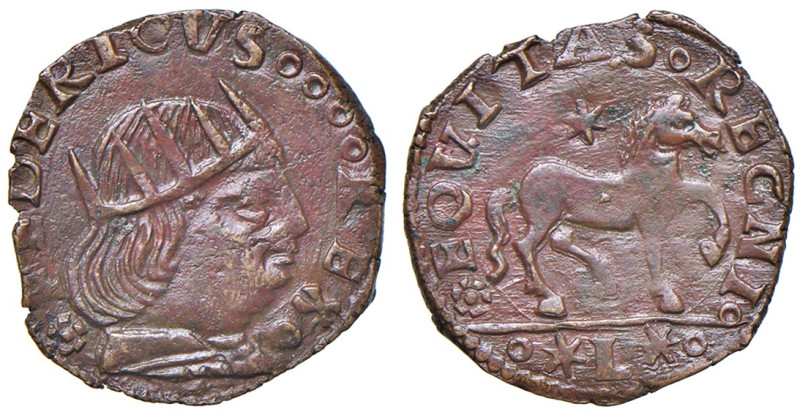 Napoli. Federico III d’Aragona (1496-1501). Cavallo (sigla L) AE gr. 1,71. P.R. ...