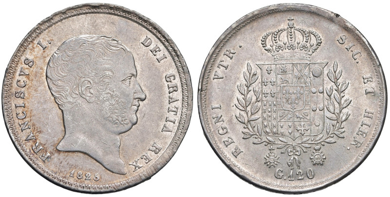 Napoli. Francesco I di Borbone (1825-1830). Da 120 grana 1825 AG. Pagani 109. P....