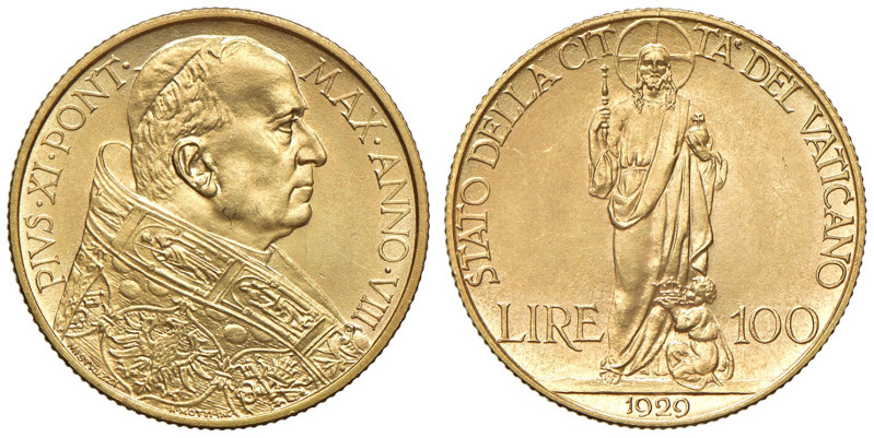 Roma. Stato della Città del Vaticano. Pio XI (1922-1939). Da 100 lire 1929 anno ...